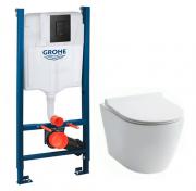 Lavabo Studio RIMless toiletpakke inkl. sde m/soft-close, cisterne og mat sort betjening