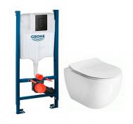 Lavabo Glomp Mini rimless toiletpakke inkl. sde m/soft-close, cisterne og mat sort betjening