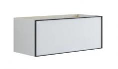Dansani Luna Mini vaskeskab 100x40 m/skuffer - Hvid mat/sort ramme