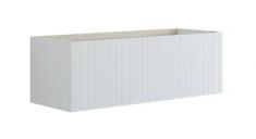 Dansani Luna dobbelt vaskeskab 120x40 m/skuffer - Hvid mat/riflet