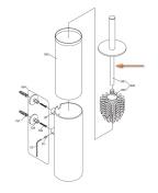 Vola T33 toiletbrsteskaft Krom 16