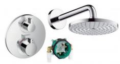 Hansgrohe Ecostat S komplet brusesystem t/indbygning - Kun med hovedbruser