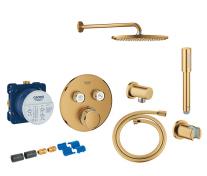Grohe SmartControl komplet brusesystem med Rainshower 310 hovedbruser til indbygning - Brstet Cool Sunrise