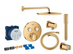 Grohe SmartControl komplet brusesystem med Rainshower 310 hovedbruser til indbygning - Poleret Cool Sunrise