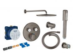 Grohe SmartControl komplet brusesystem med Rainshower 310 hovedbruser til indbygning - Brstet Hard Graphite
