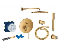 Grohe Essence komplet brusesystem med Rainshower 310 hovedbruser til indbygning - Børstet Cool Sunrise