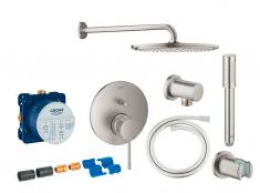 Grohe Essence komplet brusesystem med Rainshower 310 hovedbruser til indbygning - Supersteel