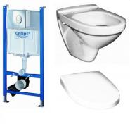 Gustavsberg Nautic toiletpakke inkl. Grohe cisterne, betjeningsplade og sæde m/ soft-close