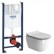 GSI Pura RIMless toiletpakke inkl. sde m/softclose, cisterne og krom betjening