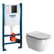 GSI Pura RIMless toiletpakke inkl. sde m/softclose, cisterne og mat sort betjening