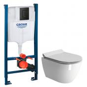 GSI Pura kompakt RIMless toiletpakke inkl. sde m/softclose, cisterne og mat sort betjening