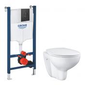 Grohe Bau toiletpakke inkl. sde, cisterne og mat sort betjening