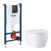 Grohe Start Round toiletpakke inkl. sde, cisterne og mat sort betjening