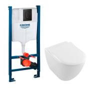 Villeroy & Boch Subway 2.0 m/RIMless og C+ toiletpakke inkl. sde m/soft-close, cisterne og mat sort betjening