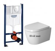 Duravit Me by Starck Compact Rimless - Hvid Mat m/wondergliss toiletpakke inkl. sde m/softslose, cisterne og krom betjening