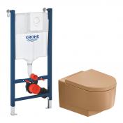 Duravit Balcoon DuraShield toiletpakke i terra m/s�de, cisterne og betjening i hvid