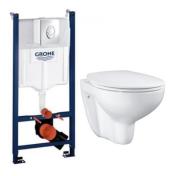 Grohe Bau Rimless toiletpakke inkl. sæde m/softclose, cisterne og krom betjening