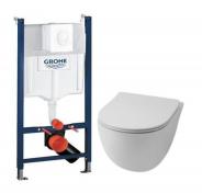 Lavabo File 2.0 RIMLESS Mat hvid toiletpakke inkl. sde m/soft-close, cisterne og hvid betjening