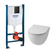 Lavabo File 2.0 RIMLESS Mat hvid toiletpakke inkl. sde m/soft-close, cisterne og mat sort betjening