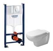 Duravit D-Code RIMless toiletpakke inkl. sæde m/softslose, cisterne og krom betjening