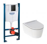 Geberit ONE RIMLess toiletpakke inkl. sde m/soft-close, cisterne og mat sort betjening