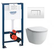 Laufen Pro Rimless LCC Compact toiletpakke inkl. sde m/soft-close, mellem cisterne og hvid betjening
