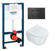 Catalano Zero newflush X-kompakt toiletpakke inkl. sde m/softclose, mellem cisterne og mat sort betjening