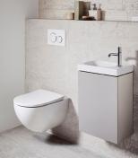 Geberit Acanto RIMfree toiletpakke inkl. sde/soft-close, cisterne og krom/hvid betjening