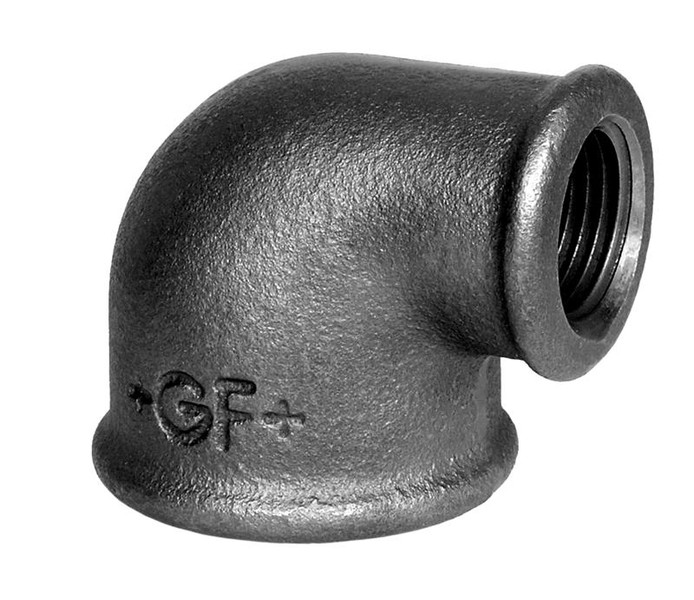 GF Sort Vinkel - Muffe/Muffe - 1 1/4" - 3/4"