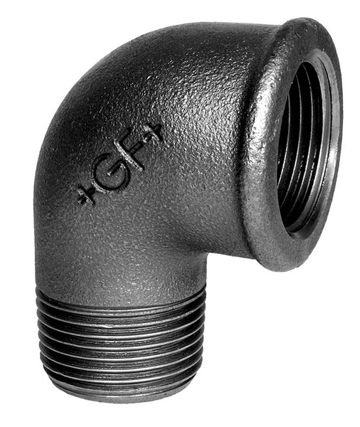 GF Sort vinkel 90 grader - Muffe/Nippel - 1 1/2"