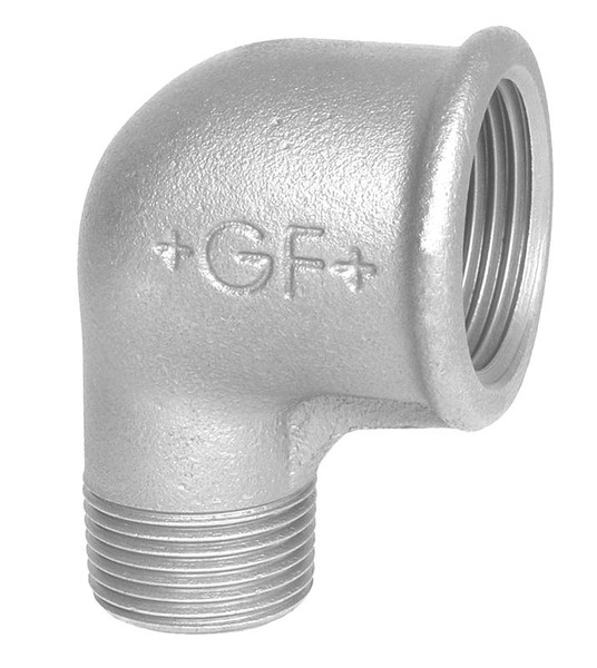 GF Galvaniseret Vinkel 90 grader - Muffe/Nippel - 3/4" - 1/2"