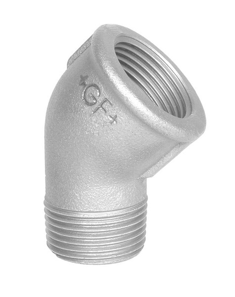 GF Galvaniseret vinkel 45 grader - Muffe/nippel - 3/4"