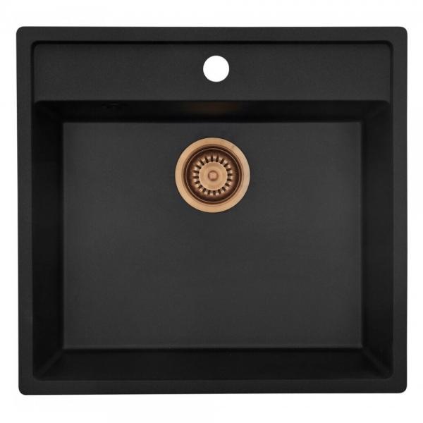 Lavabo Jupiter 60 kompositvask - Antracit-sort/kobber