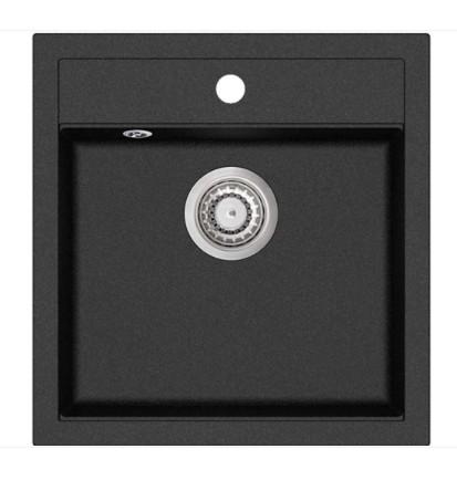 Lavabo Jupiter 50 kompositvask - Antracit-sort/Krom