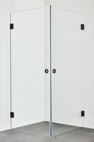 Hafa Infinity bruseniche - Klar glas - Mat sort - 80x90 cm