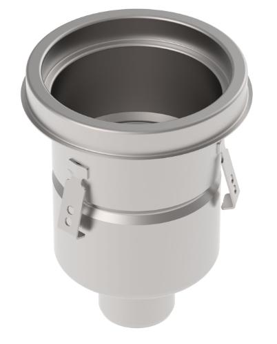 Blücher industri afløbsskål Ø195mm ramme, udløb 75 mm til Epoxy