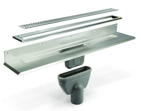 Unidrain komplet afløb 1000 mm/10 mm ramme til bagvæg