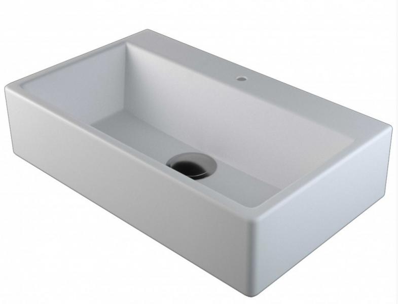 Lavabo Boxo 1080 SLIM 50 håndvask t/væg eller bord - 1 hanehul - Mat hvid