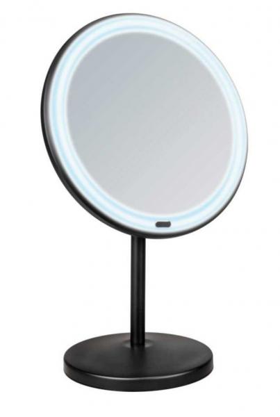 Wenko Onno kosmetikspejl t/bord med LED lys og 5 x forstørrelse - Mat sort