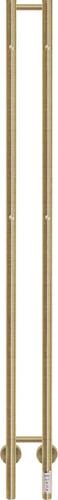 Kriss Twin elektrisk håndklædetørrer 13x148 cm - Børstet messing/guld