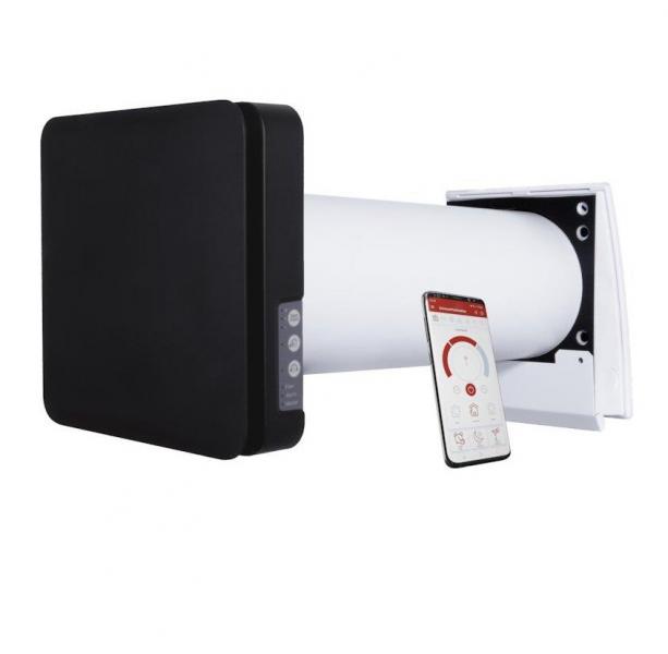 Duka One Pro 50S ventilator m/varmegenvinding og WiFi - Mat Sort