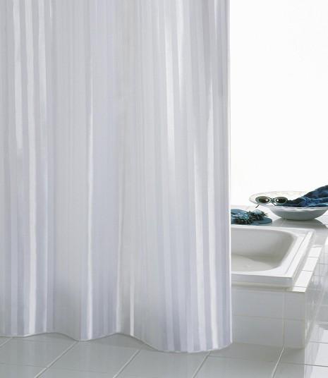 RIDDER Eco Tekstil badeforhæng - 120 x 20 cm - Hvid satin