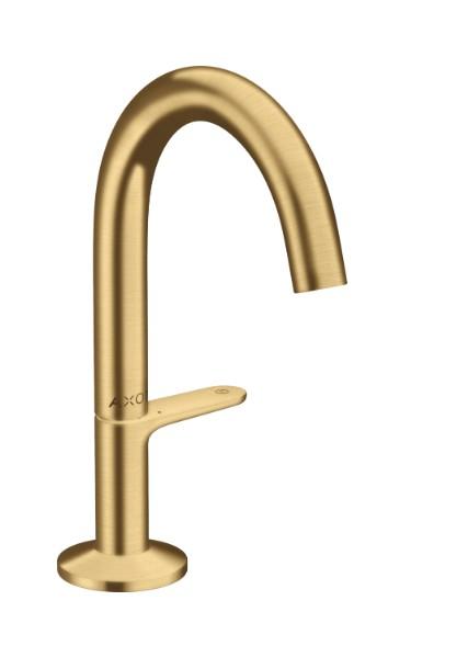Hansgrohe AXOR One 140 select håndvaskarmatur m/push-open bundventil - Børstet guld optik