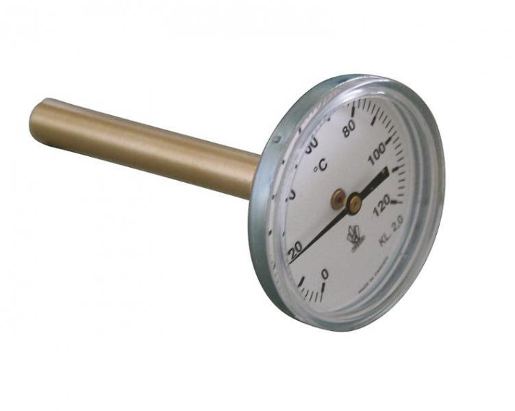 Rexotherm Termometer 1/2x 63mm 0-120gr.Dykrørslgd 100mm