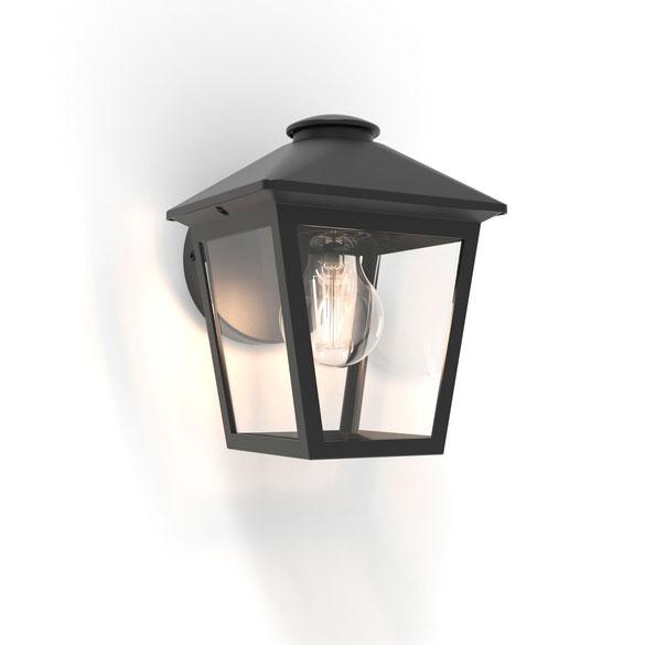 Lutec Tradition Zago udendørslampe til væg - Mat sort