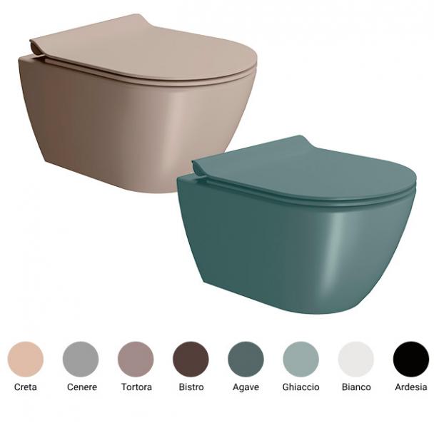GSI Pura kompakt 50 væghængt toilet m/ExtraGlaze+ og sæde - Mat farve