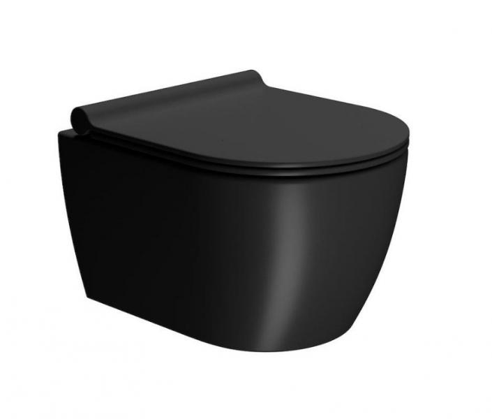 GSI Pura kompakt 46 væghængt toilet m/Extraglaze+ - Mat sort