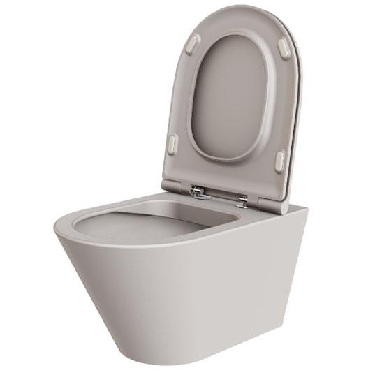 Lavabo Forma rimless v&aelig;gh&aelig;ngt toilet inkl. s&aelig;de og Vortex skyl - Ash