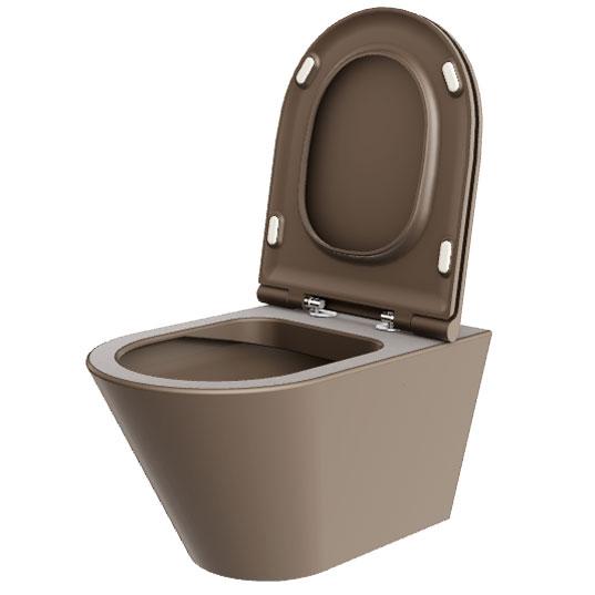 Lavabo Forma rimless væghængt toilet inkl. sæde og Vortex skyl - Cocoa Lavabo Forma rimless væghængt toilet inkl. sæde og Vortex skyl - Cocoa