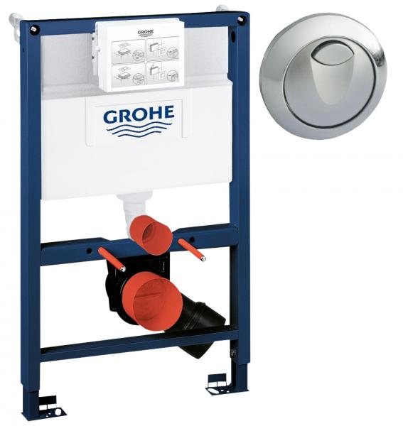 Grohe Rapid SL 0,82m inkl. Grohe Eau2 pneumatisk trykknap - Krom